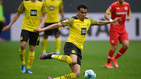 DORTMUND, GERMANY – MAY 22: Reinier Jesus Carvalho of Dortmund controls the ball during the Bundesliga match between Borussia Dortmund and Bayer 04 Leverkusen at Signal Iduna Park on May 22, 2021 in Dortmund, Germany. (Photo by Matthias Hangst/Getty Images)