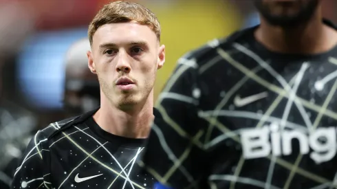 ATLANTA, GEORGIA – JUNE 16: Cole Palmer #10 of Chelsea FC looks on during the warm up prior to FIFA Club World Cup 2025 group D match between Chelsea FC and Los Angeles Football Club at Mercedes-Benz Stadium on June 16, 2025 in Atlanta, Georgia. (Photo by Alex Grimm/Getty Images)