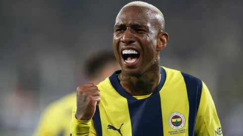 ISTANBUL, TURKEY – APRIL 20: Anderson Talisca of Fenerbahce celebrates after scoring his team's first third goal during the Turkish Super League match between Fenerbahce and Kayserispor at Ulker Sukru Saracoglu Stadium on April 20, 2025 in Istanbul, Turkey. (Photo by Ahmad Mora/Getty Images)