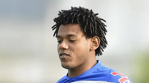 Romarinho durante treino no Corinthians.