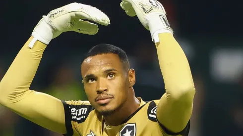SP – SAO PAULO – 26/11/2024 – BRASILEIRO A 2024, PALMEIRAS X BOTAFOGO – John Victor jogador do Botafogo comemora seu gol com jogadores do seu time durante partida contra o Palmeiras no estadio Arena Allianz Parque pelo campeonato Brasileiro A 2024.