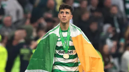 Mikey Johnston defendeu as cores do Celtic. Photo by Ian MacNicol/Getty Images