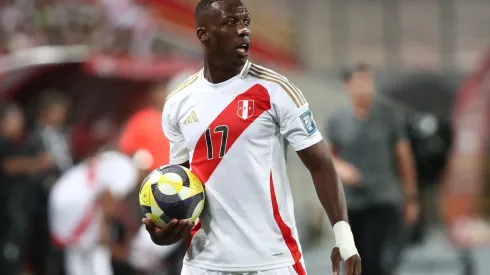 LIMA, PERU – MARCH 20: Luis Advíncula of Peru reacts during the South American FIFA World Cup 2026 Qualifier match between Peru and Bolivia at Estadio Nacional de Lima on March 20, 2025 in Lima, Peru. (Photo by Raul Sifuentes/Getty Images)