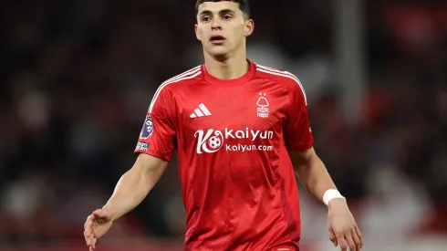 NOTTINGHAM, ENGLAND – APRIL 01: Ramon Sosa of Nottingham Forest during the Premier League match between Nottingham Forest FC and Manchester United FC at City Ground on April 01, 2025 in Nottingham, England. (Photo by Michael Steele/Getty Images)
