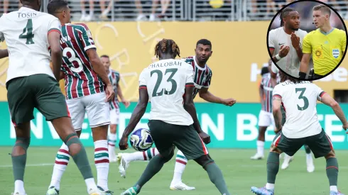 Fluminense ficou na bronca por anulação de pênalti de Chalobah ainda no 1º tempo – Fotos: Alex Grimm/Getty Images