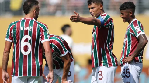 EAST RUTHERFORD, NEW JERSEY – JULY 08: Thiago Silva #3 of Fluminense FC reacts during the FIFA Club World Cup 2025 semi-final match between Fluminense FC and Chelsea FC at MetLife Stadium on July 08, 2025 in East Rutherford, New Jersey. (Photo by Alex Grimm/Getty Images)