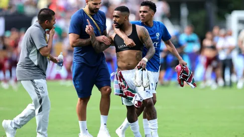 ORLANDO, FLORIDA – JULY 04: Malcom #77 of Al Hilal reacts following defeat in the FIFA Club World Cup 2025 quarter final match between Fluminense FC and Al Hilal at Camping World Stadium on July 04, 2025 in Orlando, Florida. (Photo by Alex Grimm/Getty Images)