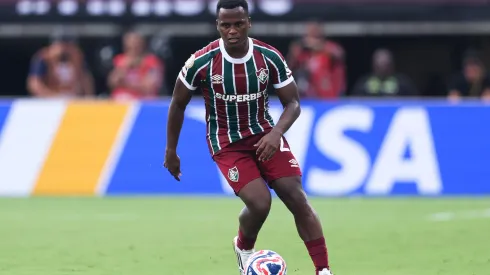 ORLANDO, FLORIDA – JULY 04: Jhon Arias #21 of Fluminense FC controls the ball during the FIFA Club World Cup 2025 quarter final match between Fluminense FC and Al Hilal at Camping World Stadium on July 04, 2025 in Orlando, Florida. (Photo by Megan Briggs/Getty Images)