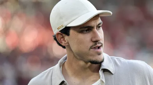 RJ – RIO DE JANEIRO – 12/07/2025 – BRASILEIRO A 2025, FLAMENGO X SAO PAULO – Pedro jogador do Flamengo durante aquecimento antes da partida contra o Sao Paulo no estadio Maracana pelo campeonato Brasileiro A 2025. Foto: Thiago Ribeiro/AGIF