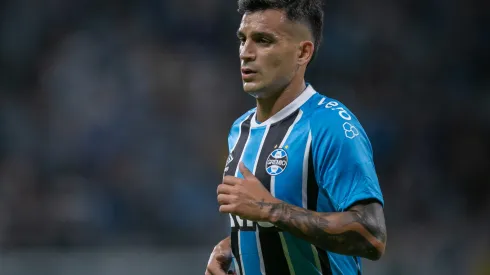 RS – PORTO ALEGRE – 08/04/2025 – COPA SUL-AMERICANA 2025, GREMIO X ATLETICO GRAU – Franco Cristaldo jogador do Gremio durante partida contra o Atletico Grau no estadio Arena do Gremio pelo campeonato Copa Sul-americana 2025. Foto: Liamara Polli/AGIF
