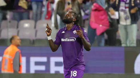 FLORENCE, ITALY – MAY 19: M'Bala Nzola of ACF Fiorentina celebrates after scoring a goal during the Serie A TIM match between ACF Fiorentina and SSC Napoli at Stadio Artemio Franchi on May 19, 2024 in Florence, Italy.(Photo by Gabriele Maltinti/Getty Images)