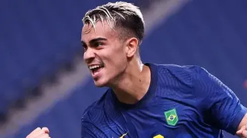 Reinier comemorando gol do Brasil durante os Jogos Olímpicos de Tóquio, em 2020. Foto: Atsushi Tomura