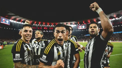 Jogadores do Atlético-MG comemoram gol marcado contra o Flamengo. Foto: Pedro Souza/Atlético-MG.