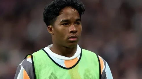 Endrick durante partida entre Real Madrid e Rayo Vallecano, no Estádio Santiago Bernabéu, pela La Liga. Foto: Angel Martinez