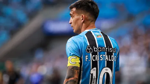 RS – PORTO ALEGRE – 04/05/2025 – BRASILEIRO A 2025, GREMIO X SANTOS – Franco Cristaldo jogador do Gremio durante partida contra o Santos no estadio Arena do Gremio pelo campeonato Brasileiro A 2025. Foto: Maxi Franzoi/AGIF