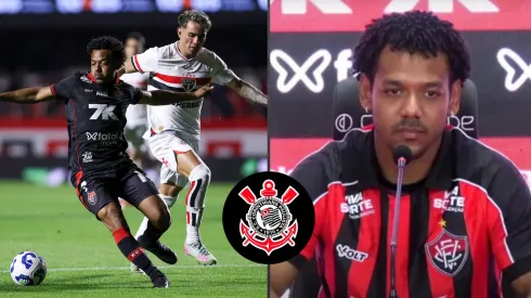 Romarinho, atacante do Vitória em partida pelo campeonato brasileiro