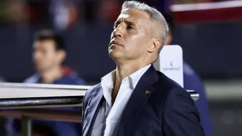 Crespo teve motivos para comemorar o empate entre Atlético Nacional e São Paulo – Foto: Marcello Zambrana/AGIF