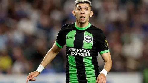 PHILADELPHIA, PENNSYLVANIA – JULY 22: Julio Enciso #20 of Brighton & Hove Albion in action during a pre season friendly match against Chelsea on July 22, 2023 in Philadelphia, Pennsylvania. (Photo by Adam Hunger/Getty Images)