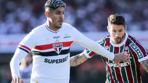 SP – SAO PAULO – 27/07/2025 – BRASILEIRO A 2025, SAO PAULO X FLUMINENSE – Alan Franco jogador do Sao Paulo durante partida contra o Fluminense no estadio Morumbi pelo campeonato Brasileiro A 2025. Foto: Marco Miatelo/AGIF