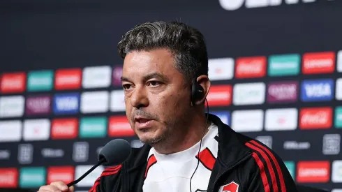 Gallardo em entrevista no River. Foto: Buda Mendes/Getty Images