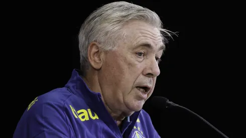 Ancelotti, em coletiva da seleção brasileira (@rafaelribeirorio I CBF)