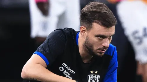 SP – SAO PAULO – 02/05/2023 – LIBERTADORES 2023, CORINTHIANS X INDEPENDIENTE DEL VALLE – Martin Anselmi tecnico do Independiente del Valle durante partida contra o Corinthians no estadio Arena Corinthians pelo campeonato Libertadores 2023. Foto: Ettore Chiereguini/AGIF