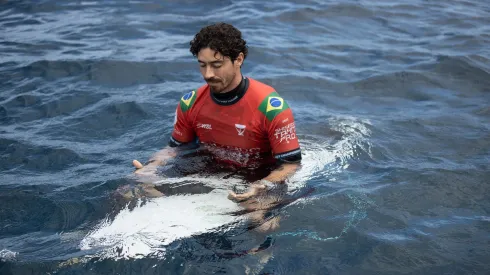 TEAHUPO'O, FRENCH POLYNESIA – AUGUST 16: Yago Dora of Brazil prepares to surf during their heat during the 2023 SHISEIDO Tahiti Pro on August 16, 2023 in Teahupo'o, French Polynesia. (Photo by Ryan Pierse/Getty Images)