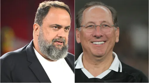 Evangelos Marinakis e Textor. Foto: Michael Regan/Getty Images; Thiago Ribeiro/AGIF