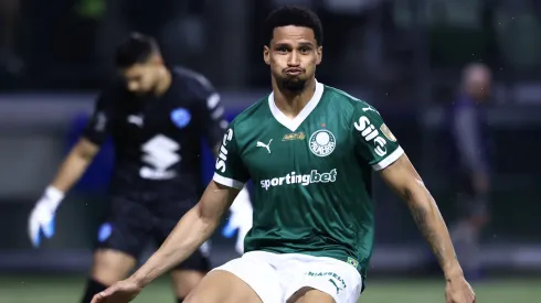SP – SAO PAULO – 15/05/2025 – COPA LIBERTADORES 2025, PALMEIRAS X BOLIVAR – Murilo jogador do Palmeiras comemora seu gol durante partida contra o Bolivar no estadio Arena Allianz Parque pelo campeonato Copa Libertadores 2025. Foto: Marcello Zambrana/AGIF
