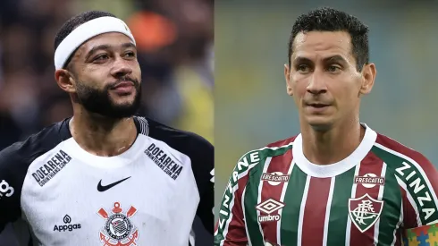 Memphis Depay e PH Ganso. Fotos: Thiago Ribeiro/AGIF e Marcelo Zambrana/AGIF