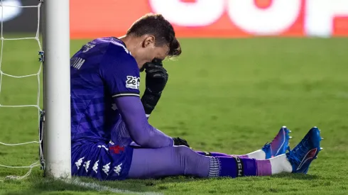 PE – RECIFE – 31/08/2025 – BRASILEIRO A 2025, SPORT X VASCO – Leo Jardim jogador do Vasco lamenta durante partida contra o Sport no estadio Ilha do Retiro pelo campeonato Brasileiro A 2025. Foto: Rafael Vieira/AGIF
