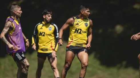 Galo fez último trabalho antes de clássico pela Copa do Brasil (Foto: Pedro Souza / Atlético)
