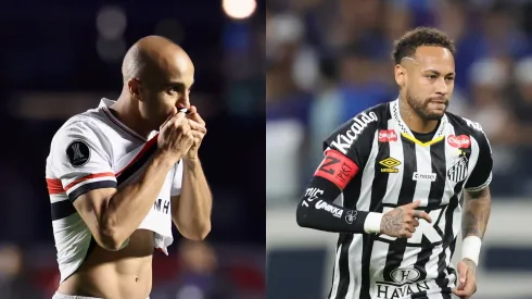 Lucas e Neymar. Fotos: Marcello Zambrana/AGIF e Gilson Lobo/AGIF.