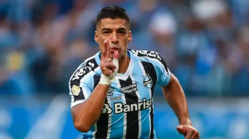 Luis Suárez comemora gol pelo Grêmio em 2023 (Lucas Uebel/Grêmio FBPA)