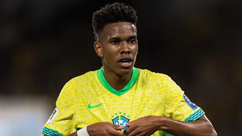 Estêvão na Seleção Brasileira. Foto: Ruano Carneiro/Getty Images