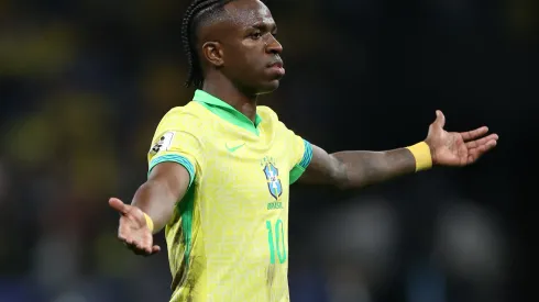 SP – SAO PAULO – 10/06/2025 – ELIMINATORIAS COPA DO MUNDO 2026, SELECAO BRASILEIRA X PARAGUAI – Vinicius Junior jogador da Selecao Brasileira durante a partida entre Brasil e Paraguai na Neo Quimica Arena em Sao Paulo (SP), pelas Eliminatorias da Copa do Mundo 2026. Foto: Marlon Costa/AGIF