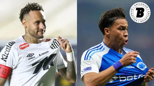 Neymar e Kaio Jorge, crias da Vila Belmiro. Fotos: Mauricio De Souza/AGIF e Gilson Lobo/AGIF
