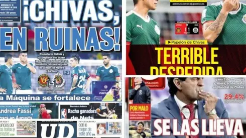 Las portadas reflejan el fracaso de Chivas en Emiratos Árabes Unidos.
