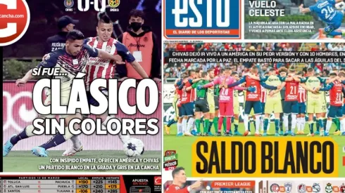 Los principales diarios deportivos de la nación resaltaron lo opaco de este Clásico Nacional
