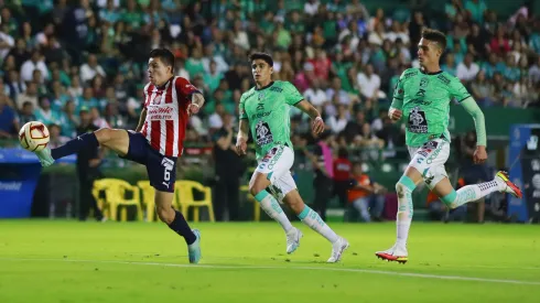 León, Guanajuato, 15 de abril de 2023. , durante el partido de la jornada 15 del torneo Clausura 2023 de la Liga BBVA MX, entre los Esmeraldas del León y las Chivas Rayadas del Guadalajara, celebrado en el estadio León. Foto: Imago7/ Luis Cano
