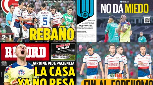 Los diarios deportivos compartieron sus portadas con la derrota de Chivas y el empate del América
