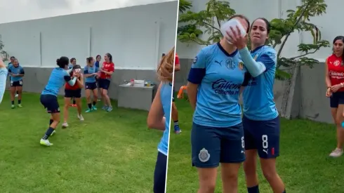 Carolina Jaramillo protagonizó un doble pastelazo en el entrenamiento de Chivas Femenil
