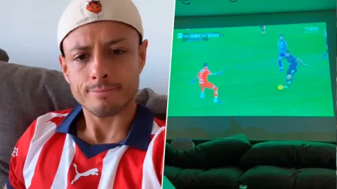 Chicharito Hernández siguió por televisión el triunfo de Chivas en Monterrey
