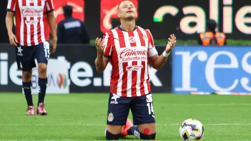 Chicharito durante el juego ante Toluca donde fue abucheado.
