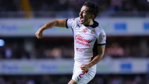 Alan Mozo celebrando su golazo contra Querétaro, por la tercera jornada del Torneo Apertura 2024.
