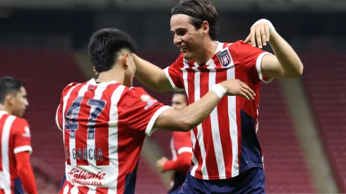 Teun Wilke festeja su gol en el partido de Tapatío ante la Jaiba Brava de Tampico Madero.
