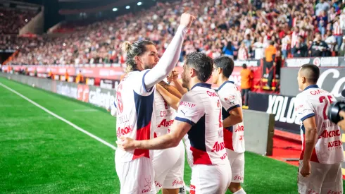 Cade Cowell festeja su gol contra Tijuana, en la Jornada 2 del Torneo Apertura 2024.
