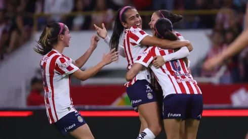 Festejo de Chivas Femenil ante Tijuana.
