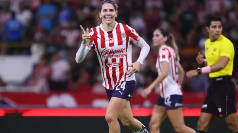 Alicia Cervantes celebra su gol ante Xolas.
