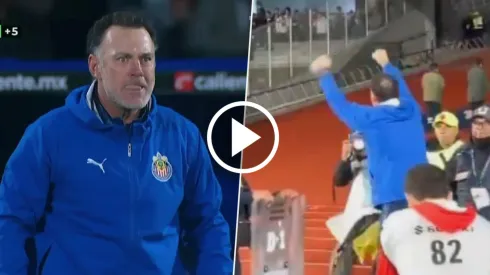 La euforia de Gabriel Milito tras victoria de Chivas sobre Pumas.
